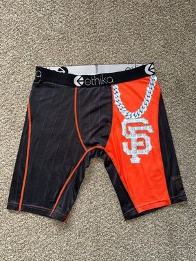 ethika Men's Black & Orange SF Giants Chain Graphic sz M Boxer Briefs